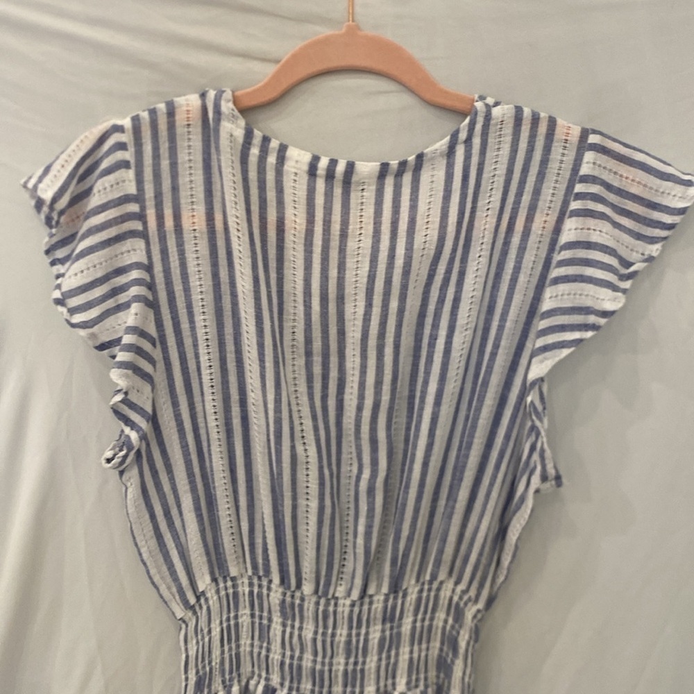 Rails Tara Flutter Sleeve Mini Dress sz Xs blue and white dress - Picture 7 of 8